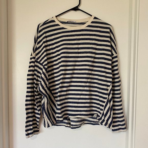 Zara Sweaters - Zara Asymmetrical Striped Sweatshirt